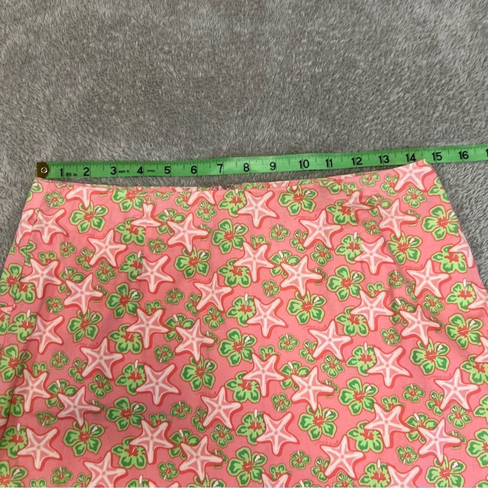 Vineyard Vines skirt womens 2 pink green Starfish floral hawaiian hibiscus - Picture 3 of 8